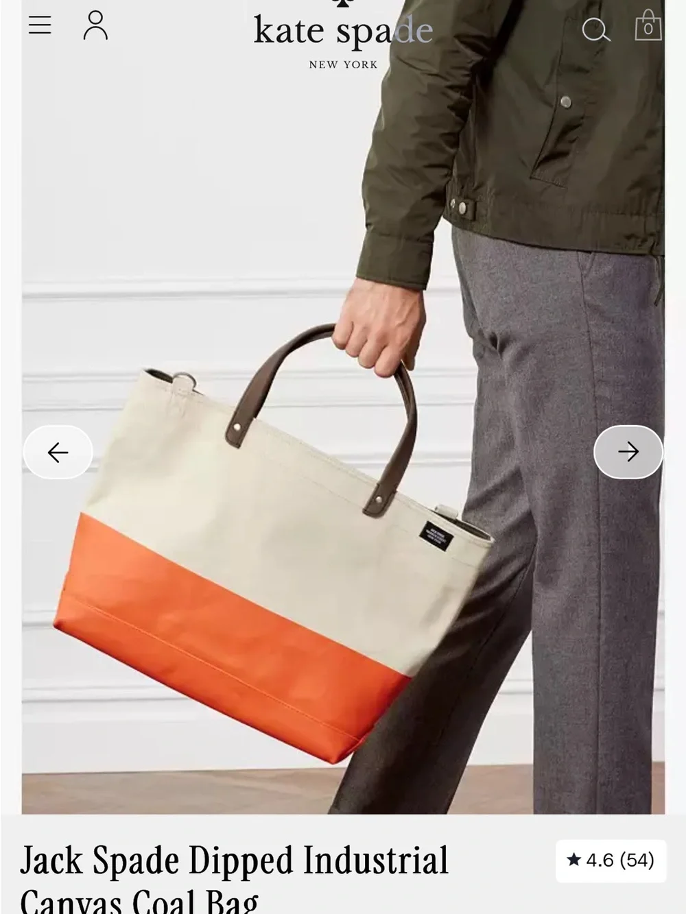 Jack Spade Dipped Industrial Canvas Coal Bag